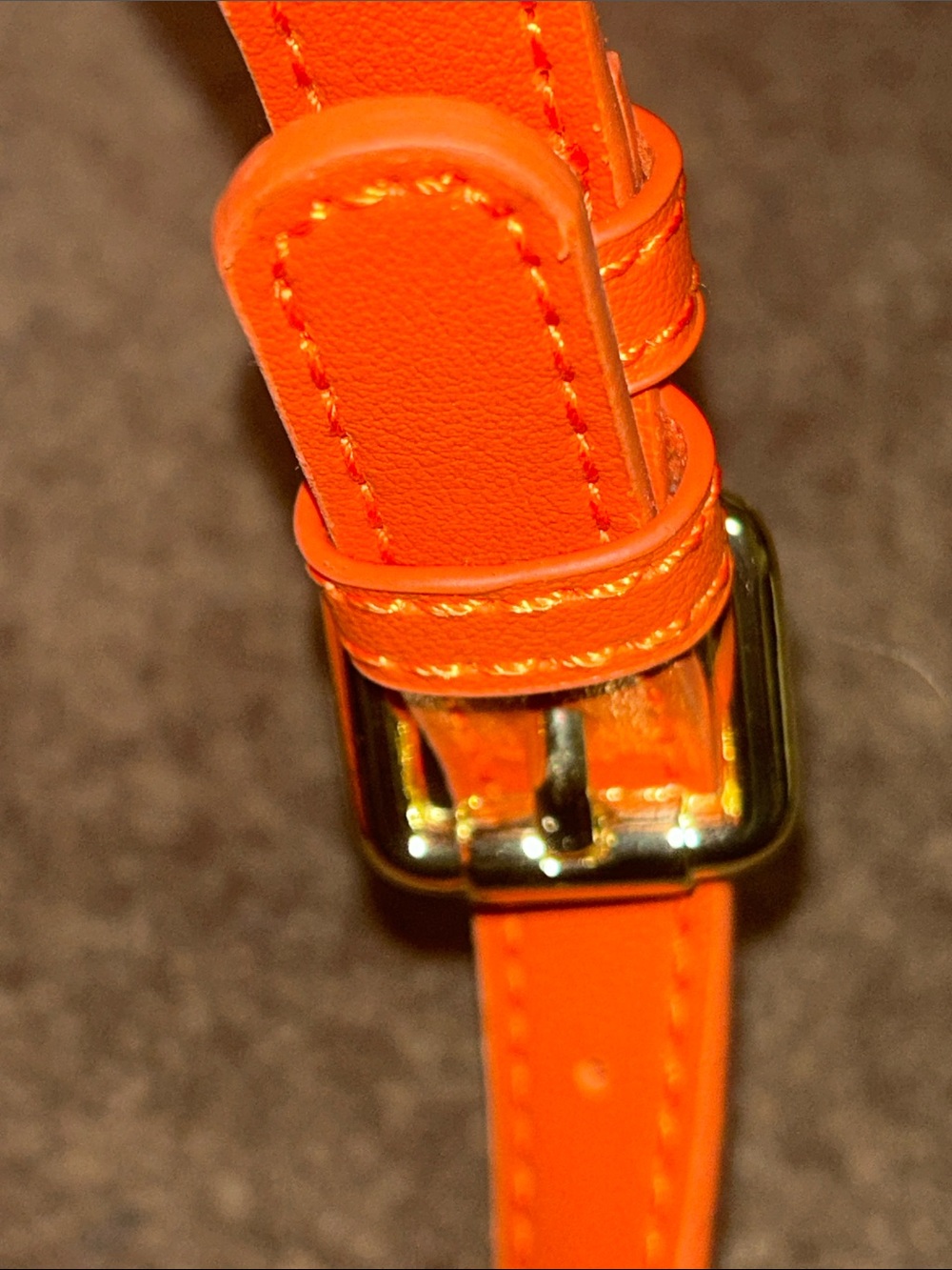 Contrast Stitch Orange Bucket Bag with Tassel Drawstring - Picture 10 of 13